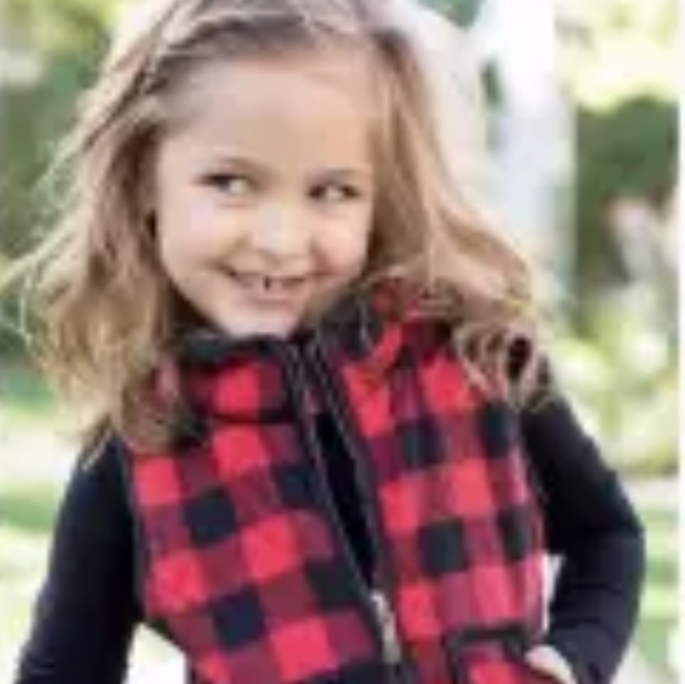 🌟 2 for $55 🌟 Mom & Me Red Buffalo Plaid Vests